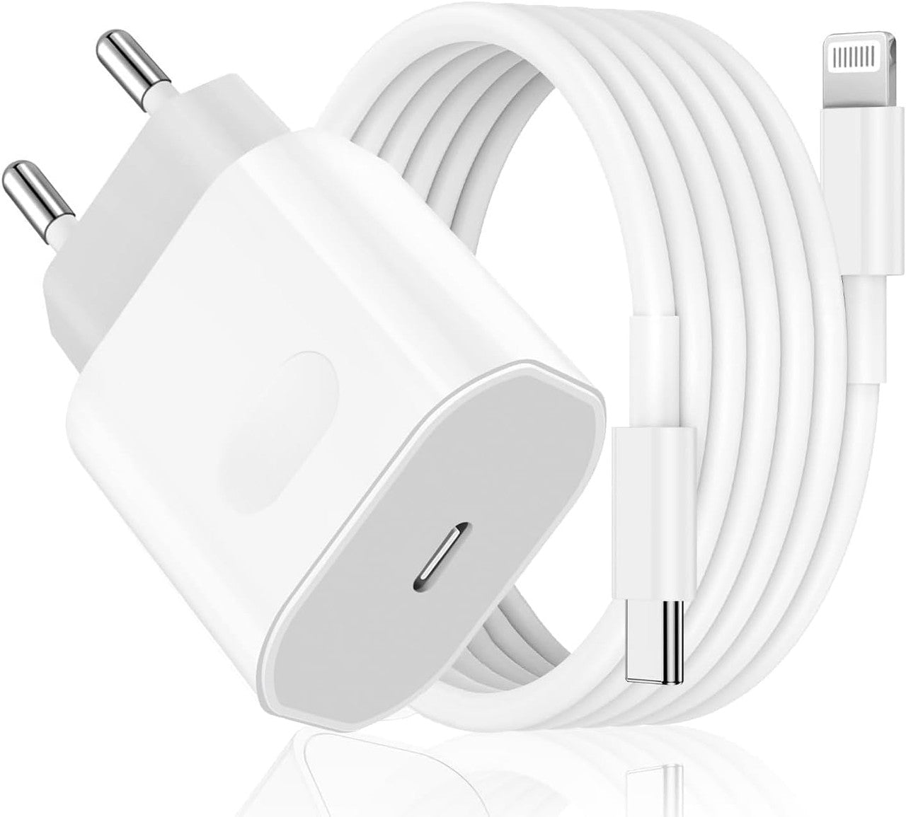 25 W Fast Charger Charging Cable for iPhone 14 13 12 11 Pro Max Plus SE Mini Xr X XS, USB C Charger 2 m Fast Charging Cable Plug Power Adapter