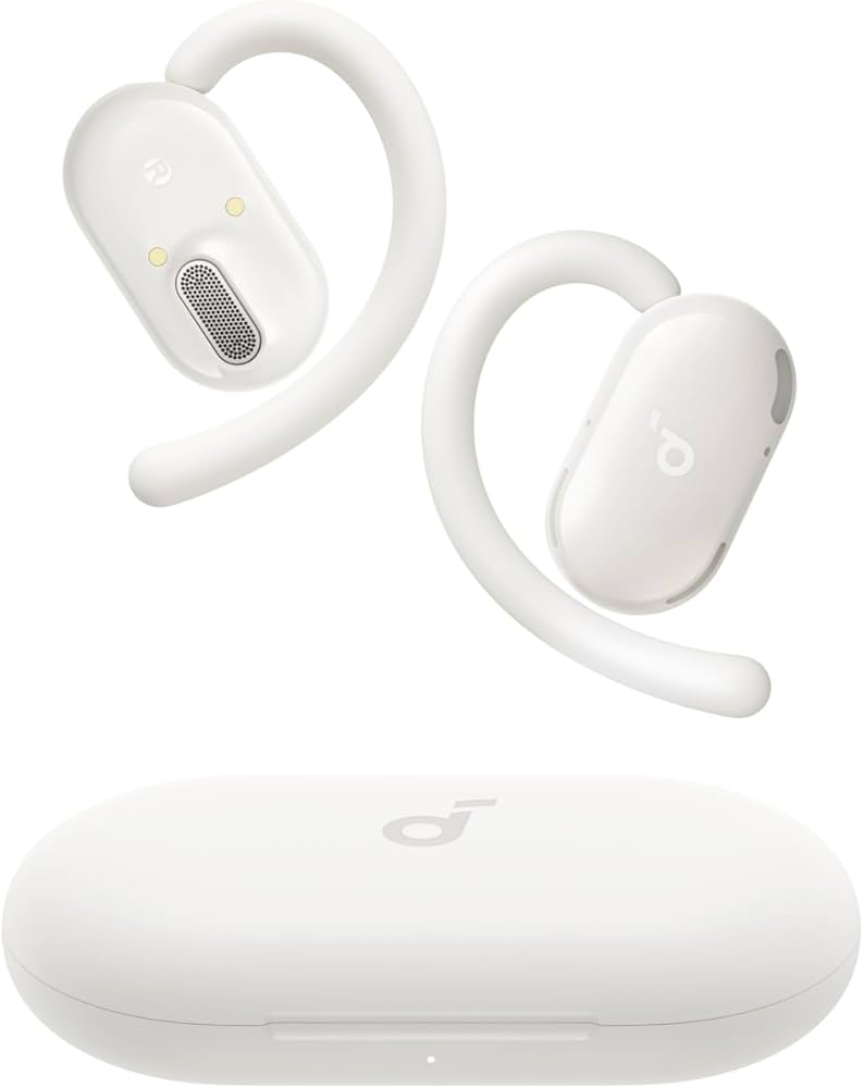 soundcore V20i by Anker Open-Ear Headphones, Adjustable Ear Hooks, Ultra-Comfort, Snug Fit, Powerful Sound, Clear Calls, IP55, LED Lights, 36H Playtime, Bluetooth 5.4 Earbuds, Multipoint Connection
