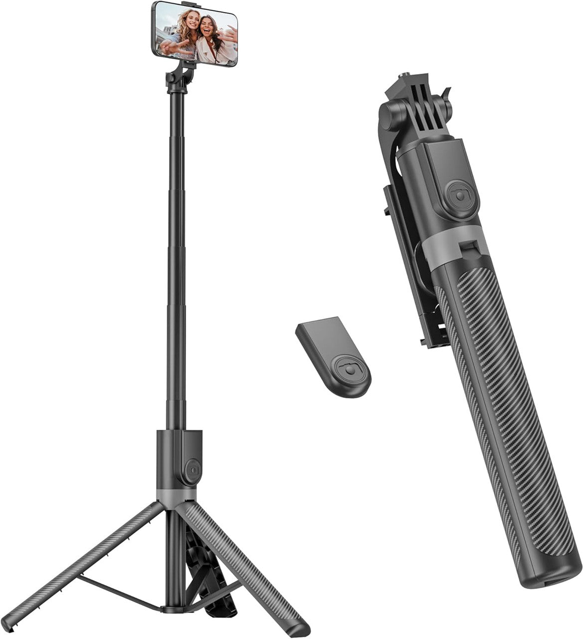 RISEOFLE 180 cm Mobile Phone Tripod & Selfie Stick, Aluminium Integrated Extendable Tripod for Smartphone, Portable Travel Tripod Stand with Wireless Remote Control for iPhone/Samsung/Android/Camera