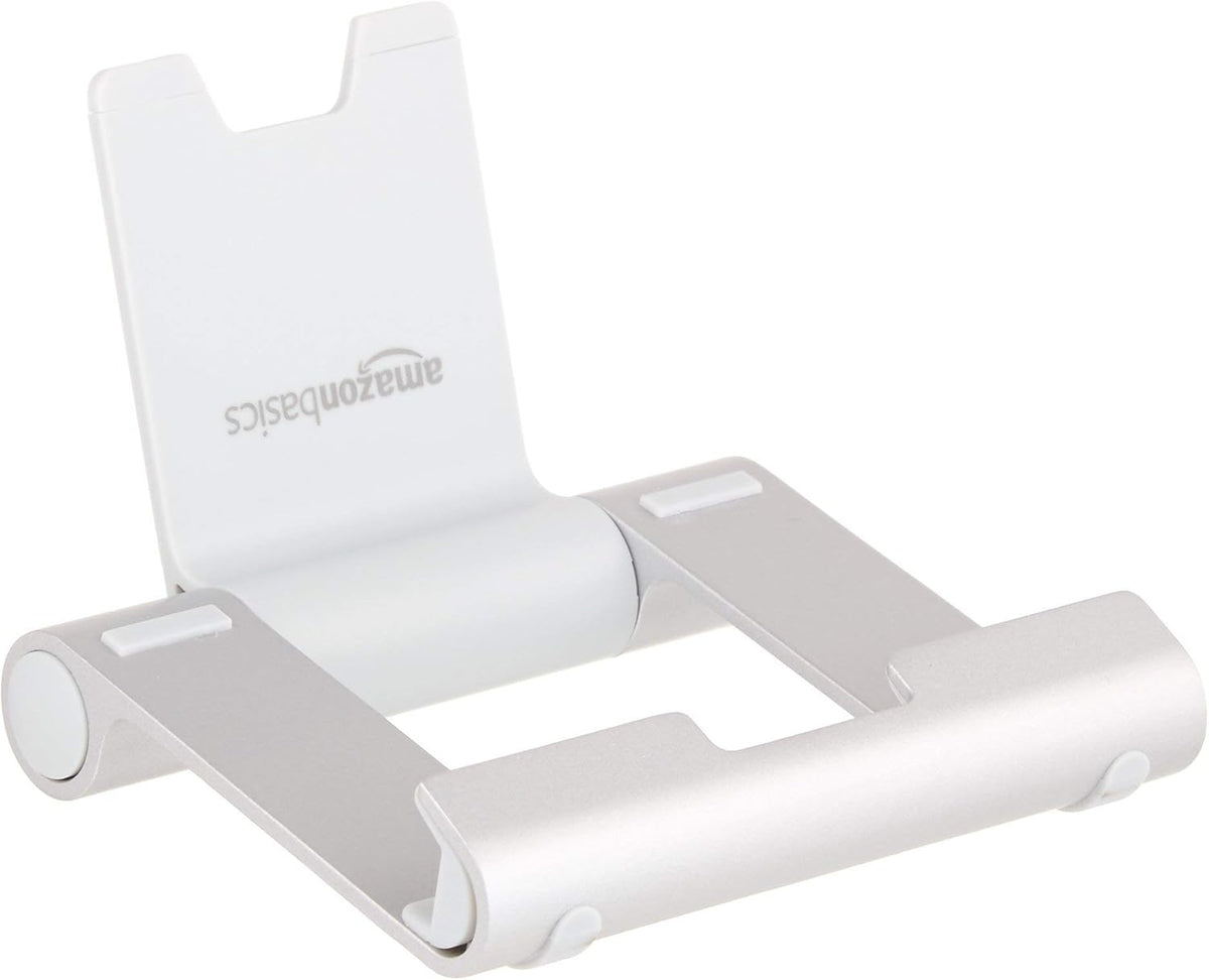Amazon Basics Multi-Angle Portable Stand for Tablets, E-readers and Phones - Silver