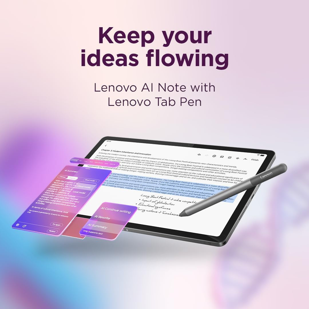 Lenovo Idea Tab - Display 11" 2.5K (2560x1600) 90Hz, Processor Mediatek Dimenity 6300, RAM 8GB, Memory 128GB, WiFi 5, Tablet Android 15, Tab Pen included