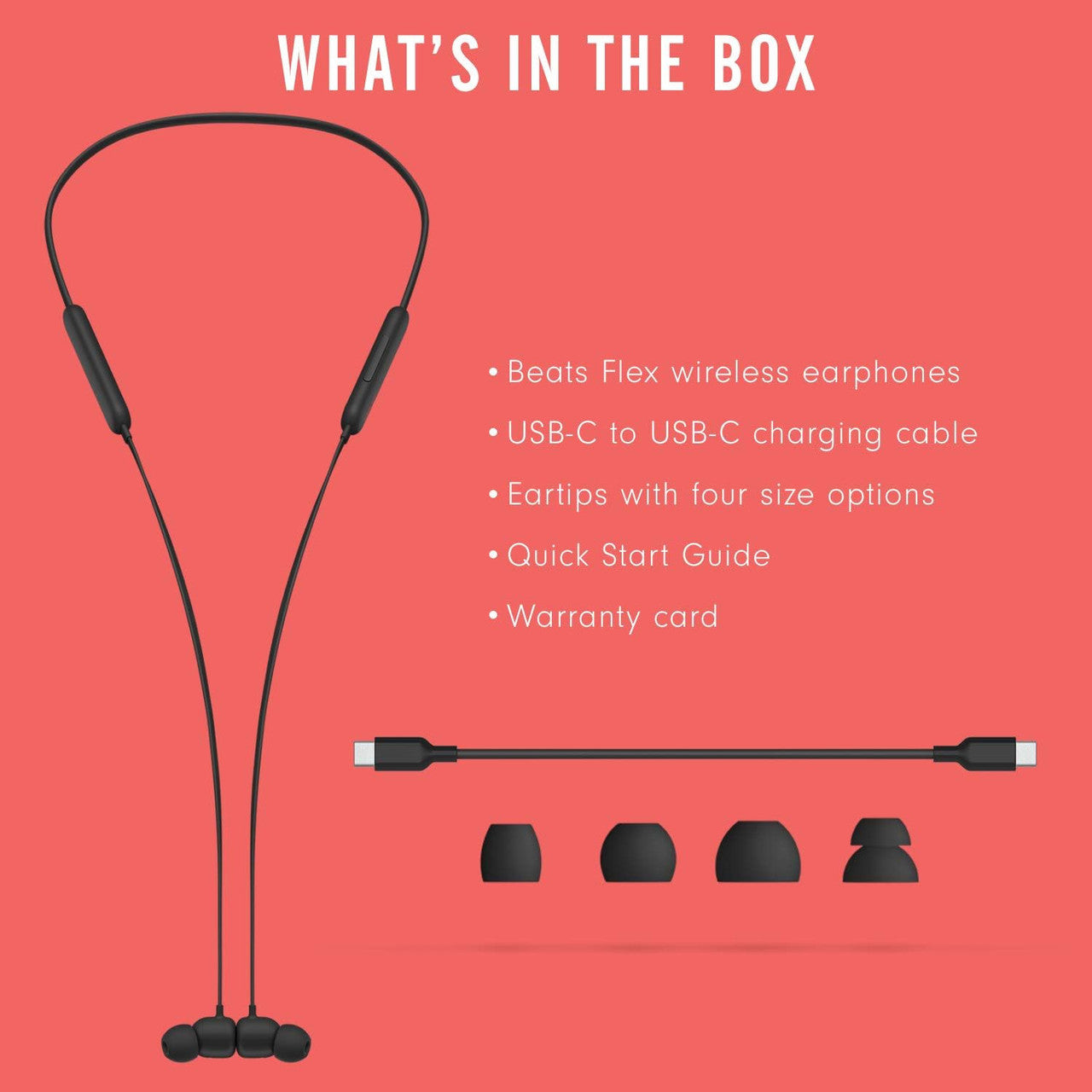 Beats Flex Wireless In-Ear Headphones, Apple W1 Chip, Magnetic, Bluetooth Class 1, 12 Hours Playback
