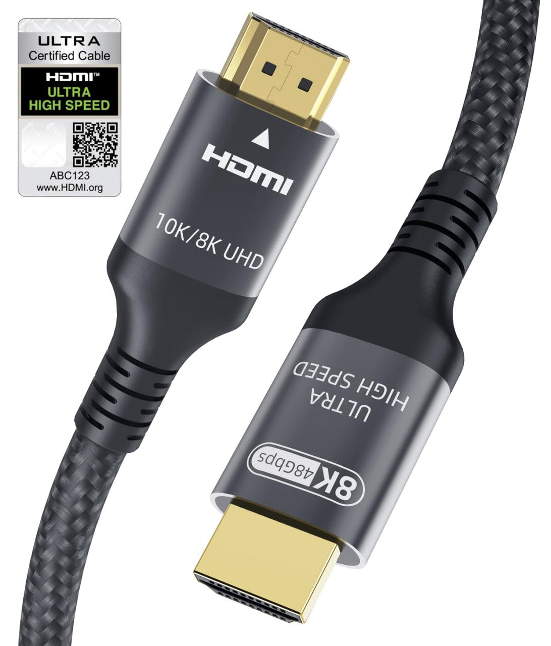 Adauxter 10K 8K HDMI 2.1 Cable 10 FT, Certified 48Gbps Ultra High Speed HDMI Cable with Ethernet 4K 240Hz 165Hz 120Hz 8K 60Hz eARC HDCP2.3 HDR10+ PC Laptop TV Monitor Projector PS5 X-Box