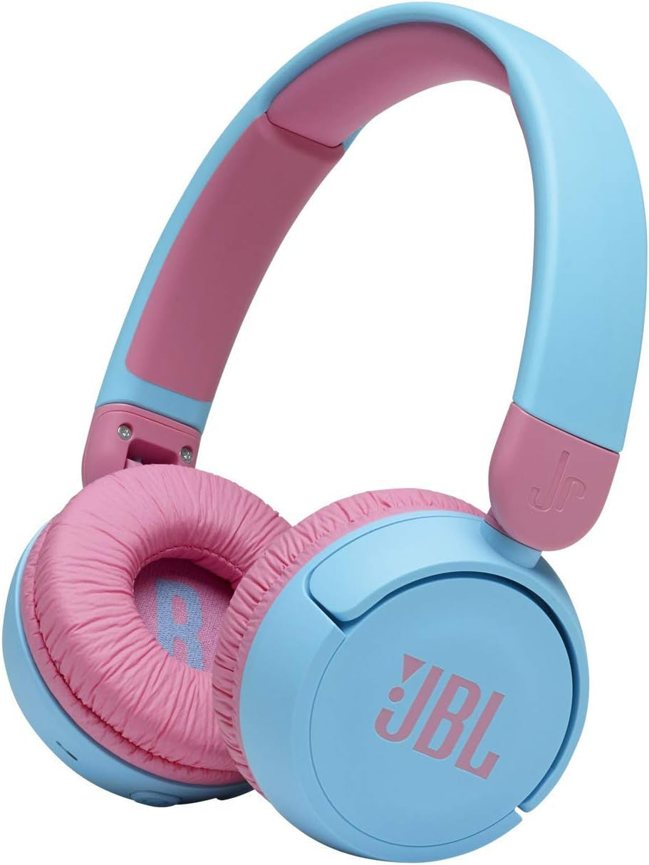 JBL Jr310BT Kids Wireless On-Ear Headphones - Bluetooth Headphones with Microphone, Safe Sound Under 85dB Volume, 30H Battery, Foldable, Comfort, Easy, Soft, Cool Colors (Blue)