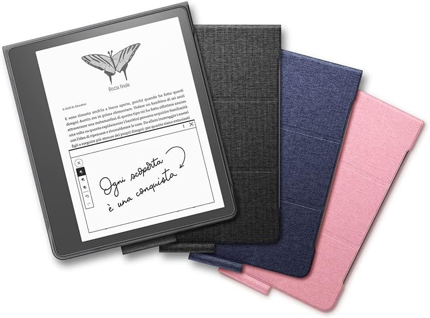 Amazon Kindle Scribe Fabric Folio Case with Magnetic Attach (only fits Amazon Kindle Scribe), slim and lightweight cover, Black