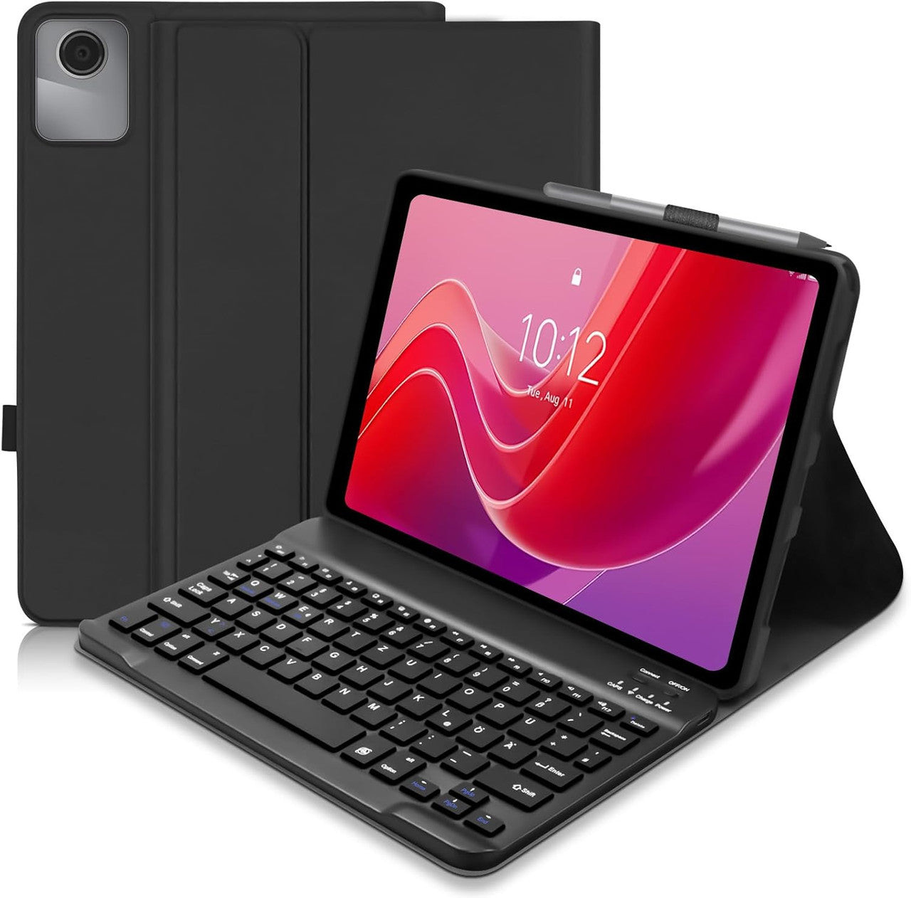 Case with Keyboard for Lenovo Tab M11 11 inch, UK layout Keyboard Case for Lenovo Tab M11, Detachable Bluetooth Keyboard and Pencil Holde for Lenovo M11 Tablet 11", Black