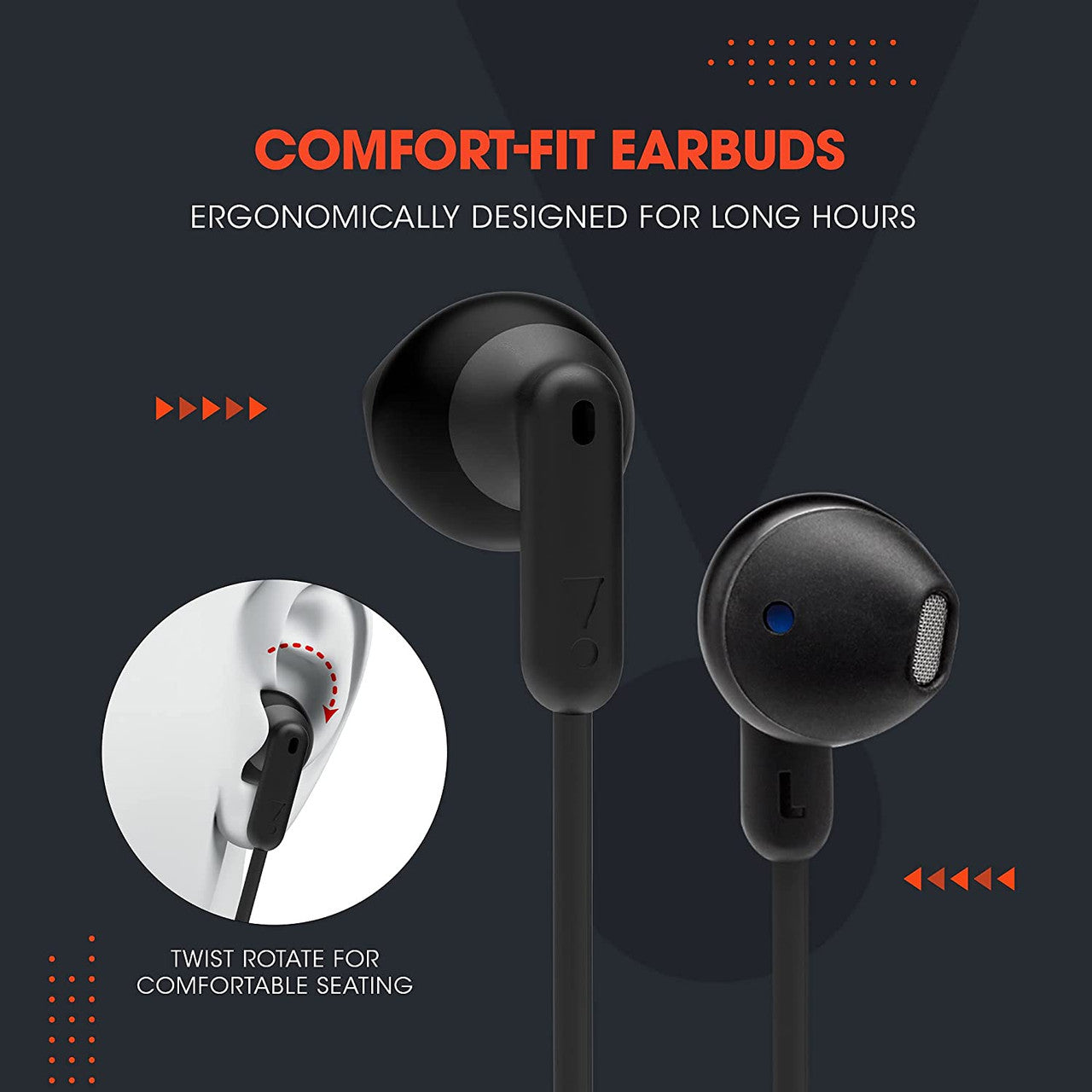 JBL Tune 215 BT, 16 Hrs Playtime with Quick Charge, in Ear Bluetooth Wireless Earphones with Mic, 12.5mm Premium Earbuds with Pure Bass, BT 5.0, Dual Pairing, Type C & Voice Assistant Support (Black)