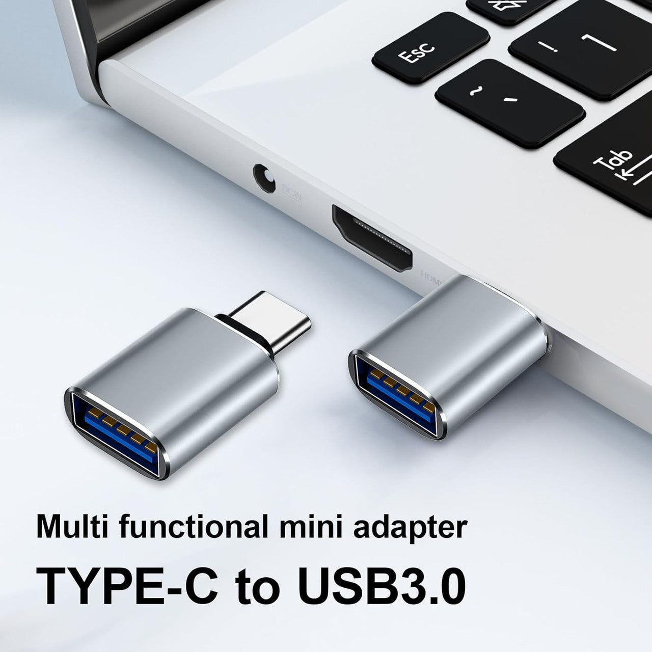 USB-C to USB Adapter,OTG Aluminum USB-C Male to USB Female Adapter Adapter Compatible with MacBook Pro,Galaxy Type-C Smartphone and Tablet(Gray)