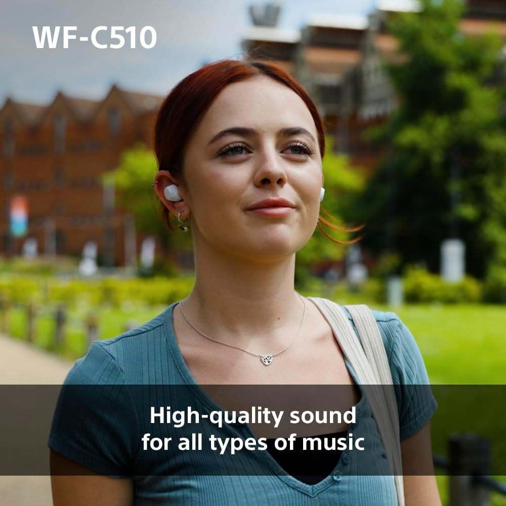 Sony WF-C510 Truly Wireless Earbuds – Small, Light, Bluetooth In Ear Headphones with Multipoint Connection, Ambient Sound, IPX4 Rating, Spotify Tap, Quick Charge, 22 HR Battery, iOS & Android - Black