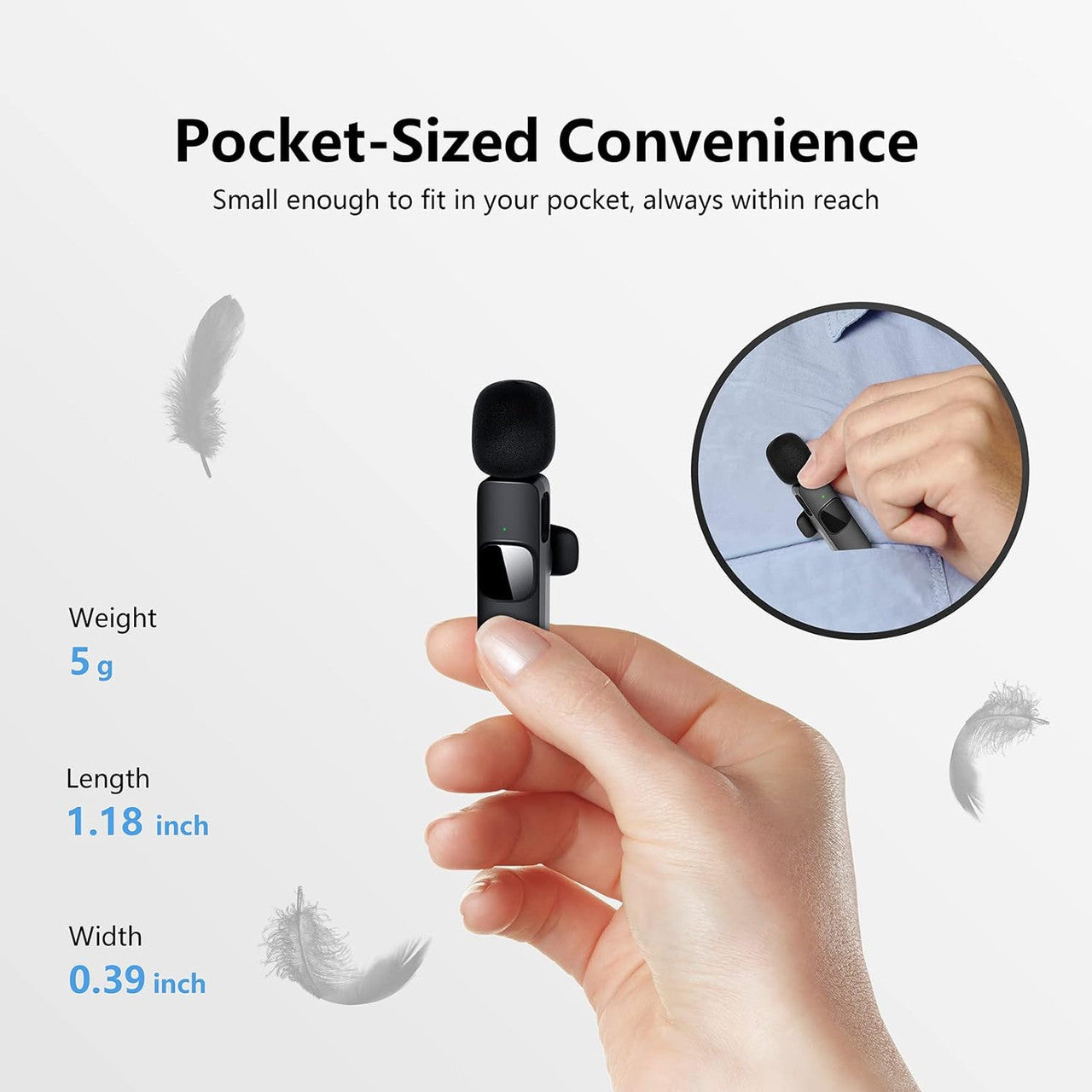 Qhot Wireless Microphones for iPhone iPad,[Lightning], Clip on Lapel Lavalier Bluetooth Microphone Wireless for Video Recording,PC, Laptop, Live Streaming,Podcast,Vlog,Youtube/TikTok(2Pack iOS)