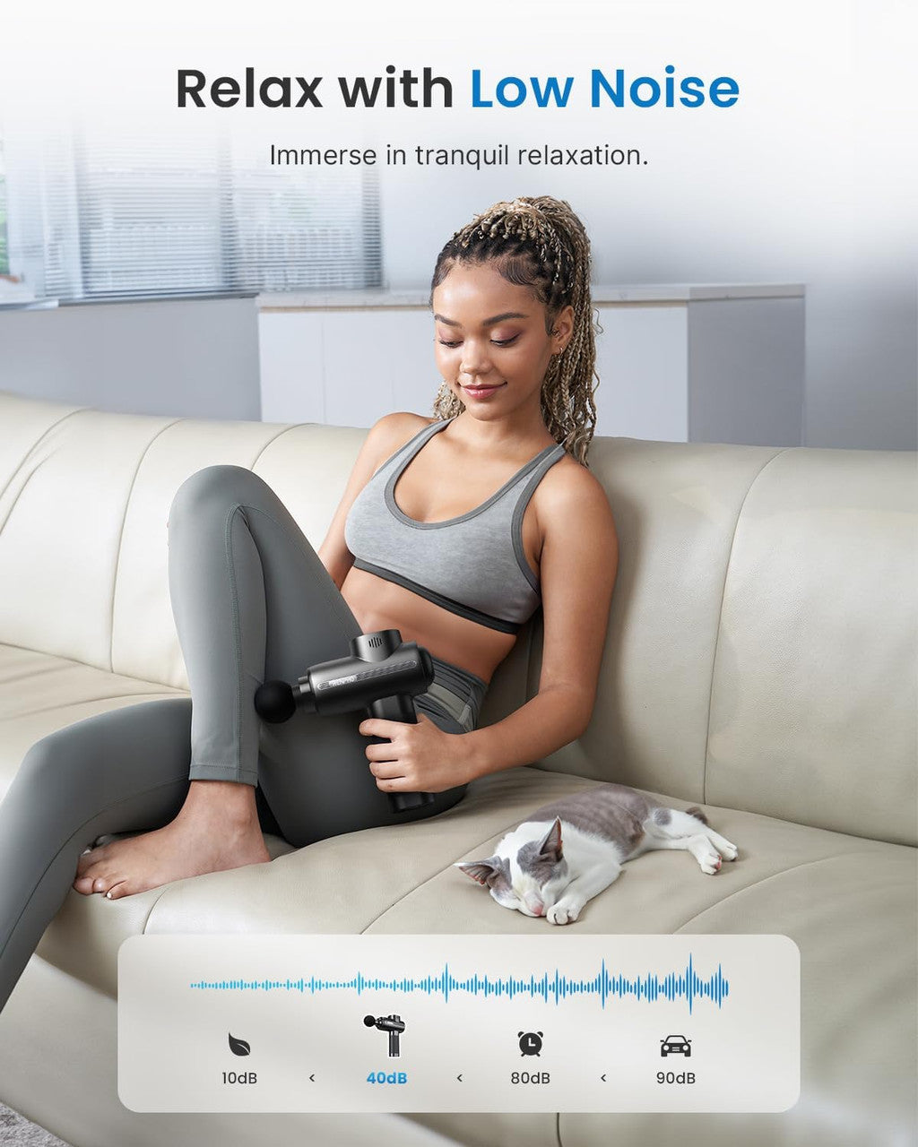 RENPHO Massage Gun Deep Tissue, Muscle Massage Gun 3200 RPM Motor Massager with Type-C Charging and Portable Case, for Home Office Workout Full Body Muscle Massage Relax, Black