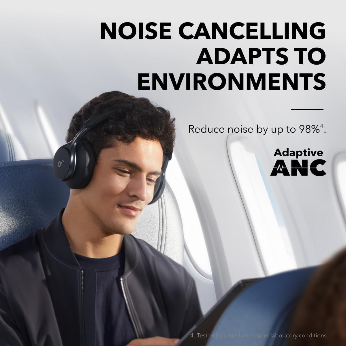 soundcore by Anker, Space One - Adaptive Active Noise Cancelling Headphones, Enhanced Human Voice Reduction, 40H ANC Playtime, LDAC Hi-Res Wireless Audio, Comfortable Fit, Bluetooth 5.3, App Control
