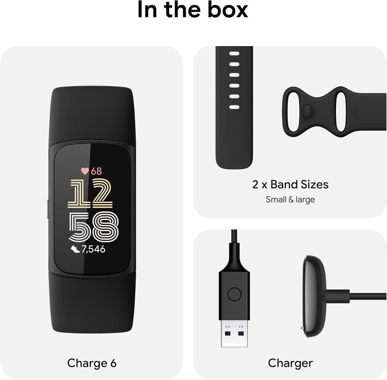 Fitbit Charge 6 Activity Tracker with 6 Months Premium Membership Included, 7 Days Battery Life and Google Wallet and Google Maps, Obsidian/Black Aluminum