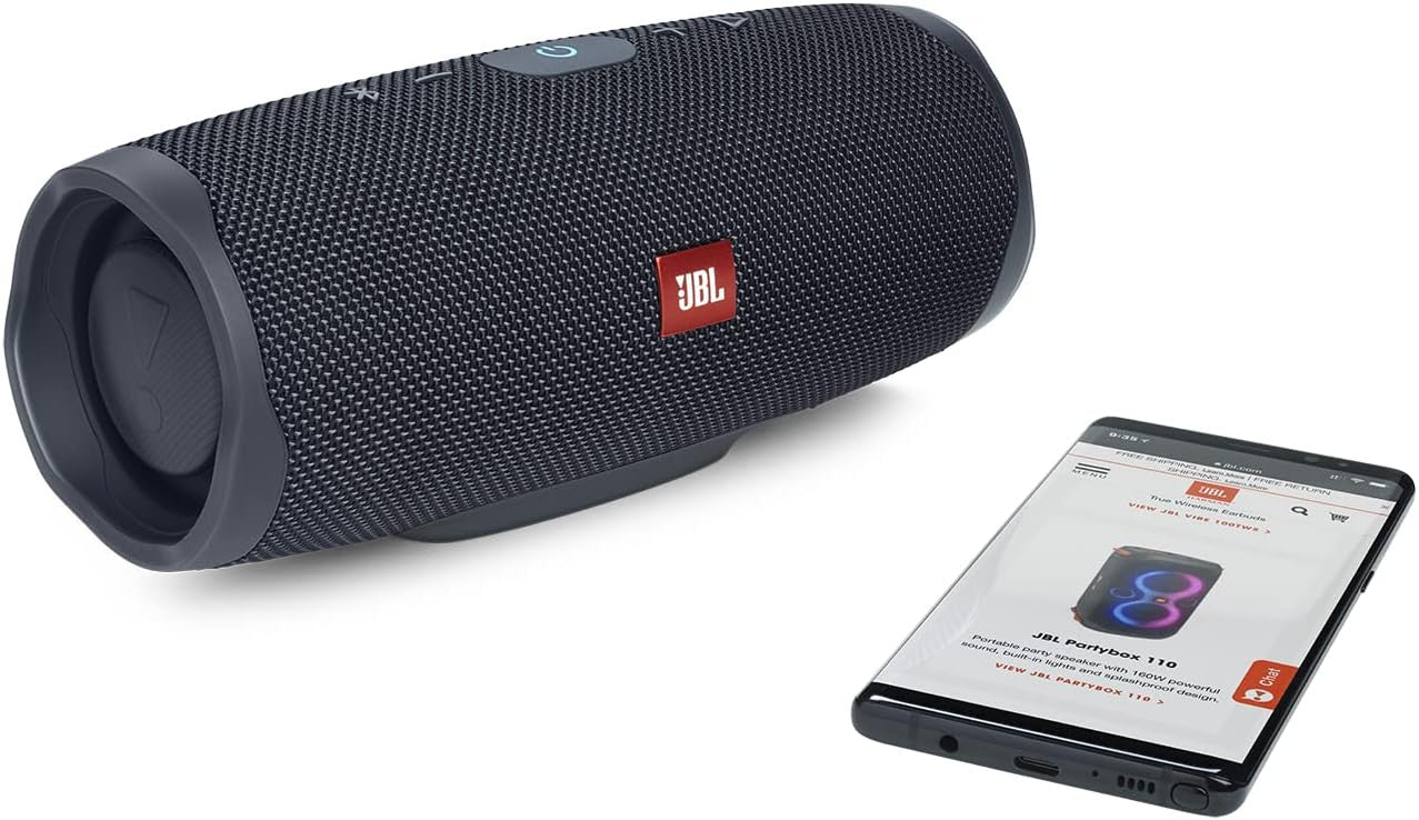 JBL Charge Essential 2 Portable Bluetooth Speaker with Built-in Powerbank, IPX7 Waterproof and Rechargeable 20-Hour Battery Life
