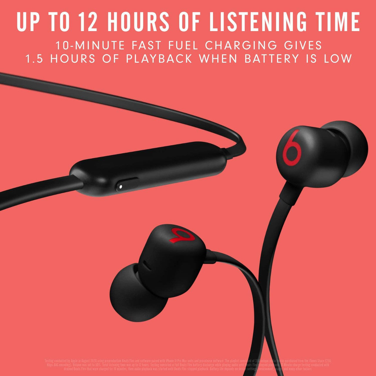 Beats Flex Wireless In-Ear Headphones, Apple W1 Chip, Magnetic, Bluetooth Class 1, 12 Hours Playback