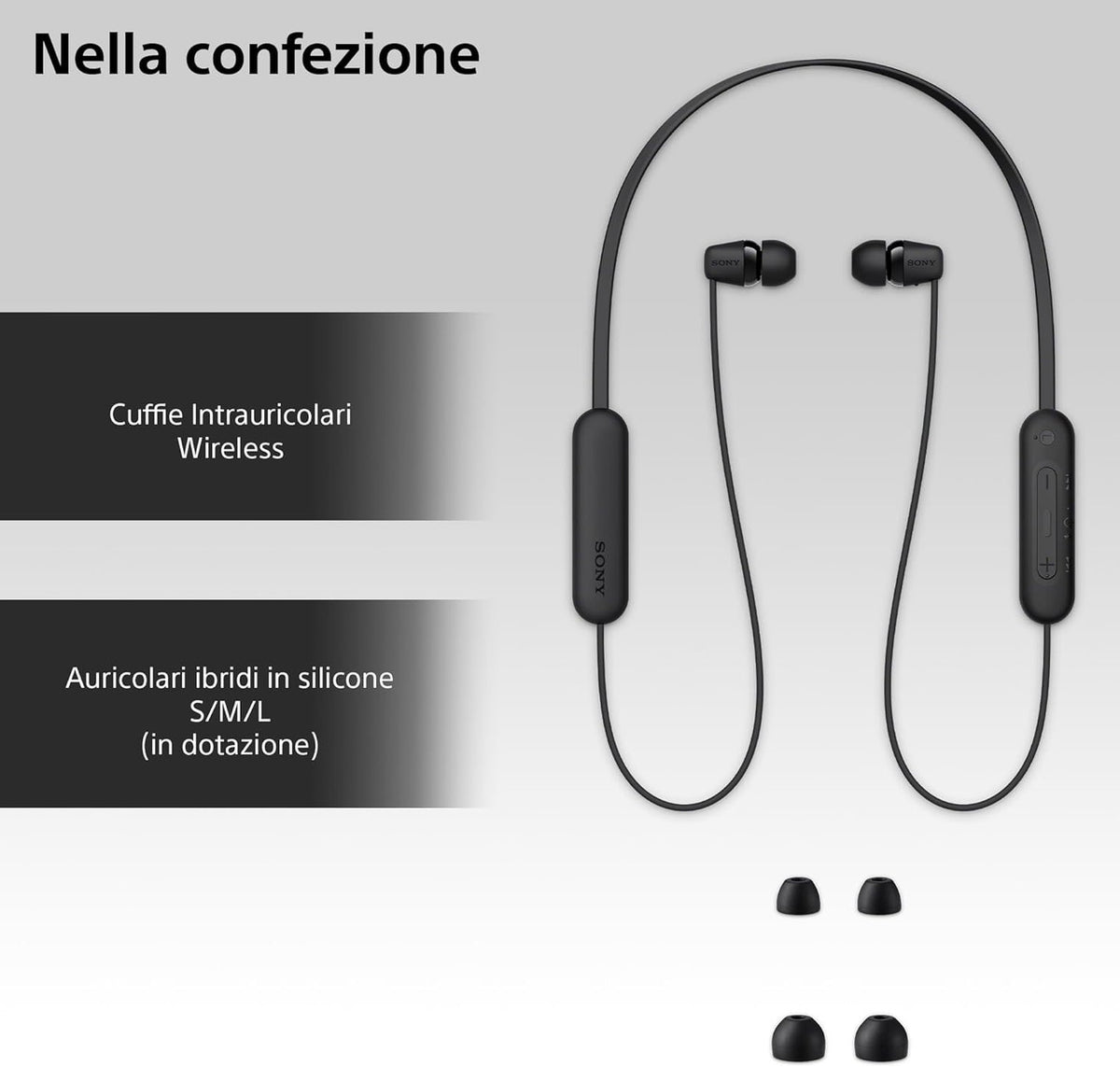 Sony WI-C100 Headset Wireless In-ear Calls/Music Bluetooth Black