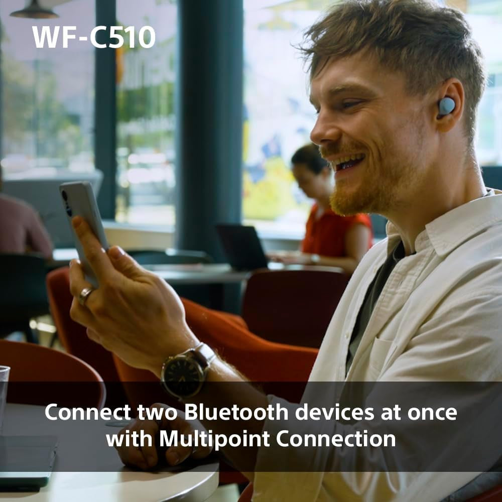 Sony WF-C510 Truly Wireless Earbuds – Small, Light, Bluetooth In Ear Headphones with Multipoint Connection, Ambient Sound, IPX4 Rating, Spotify Tap, Quick Charge, 22 HR Battery, iOS & Android - Black