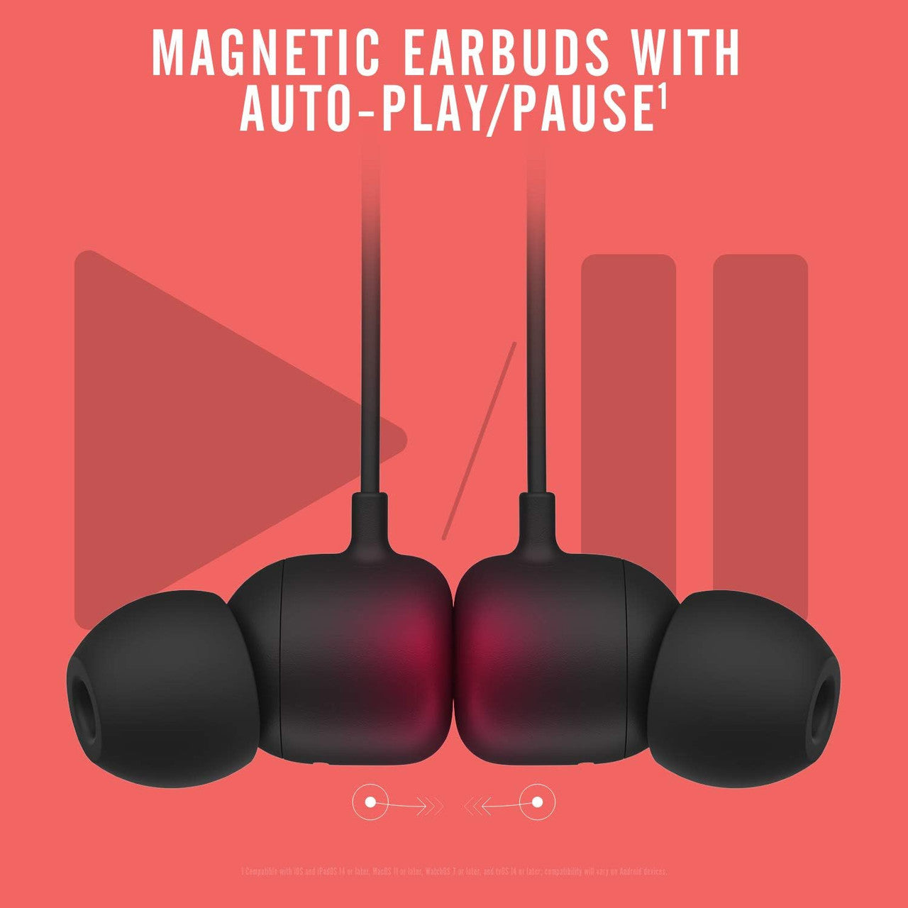 Beats Flex Wireless In-Ear Headphones, Apple W1 Chip, Magnetic, Bluetooth Class 1, 12 Hours Playback