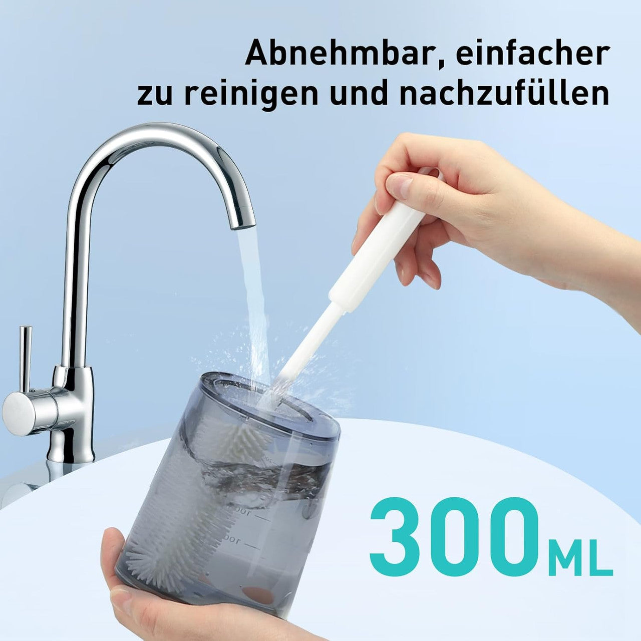 COSLUS Oral Irrigator Wireless Electric Tooth Cleaner: 4 Modes Oral Irrigator Wireless 300 ml Water Tank Oral Irrigator Quick Charge for 30 Days Battery Life Interdental Cleaner