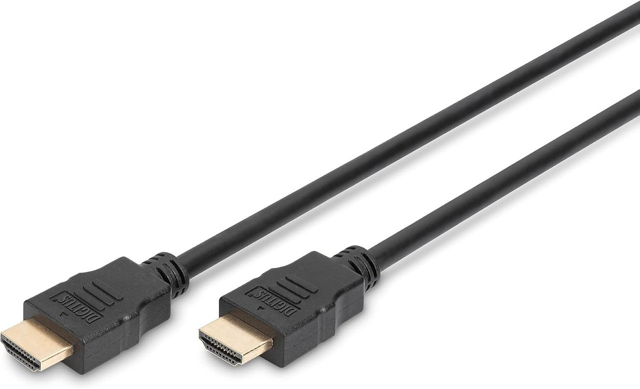 DIGITUS HDMI High Speed Connection Cable Type A HDMI 2.0 1m Ultra HD 4k/60Hz Gold Plated Contacts Compatible with TV/Beamer/Monitor Black