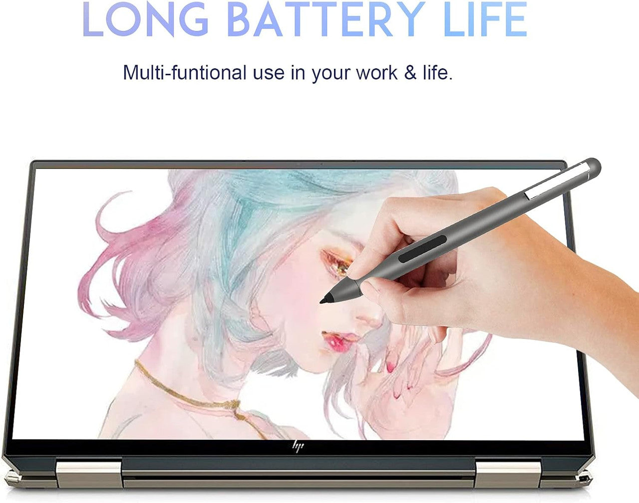 Stylus Pen HP MPP 1.51 Pen for HP Envy x360 15-bp0, X2 12-e0xx,X2 12g0xx; HP Spectre x360 13-ae013dX, HP Pavilion x360 11m-ad0 14M, 2 interchangeable tip Check Compatible List Before Purchase