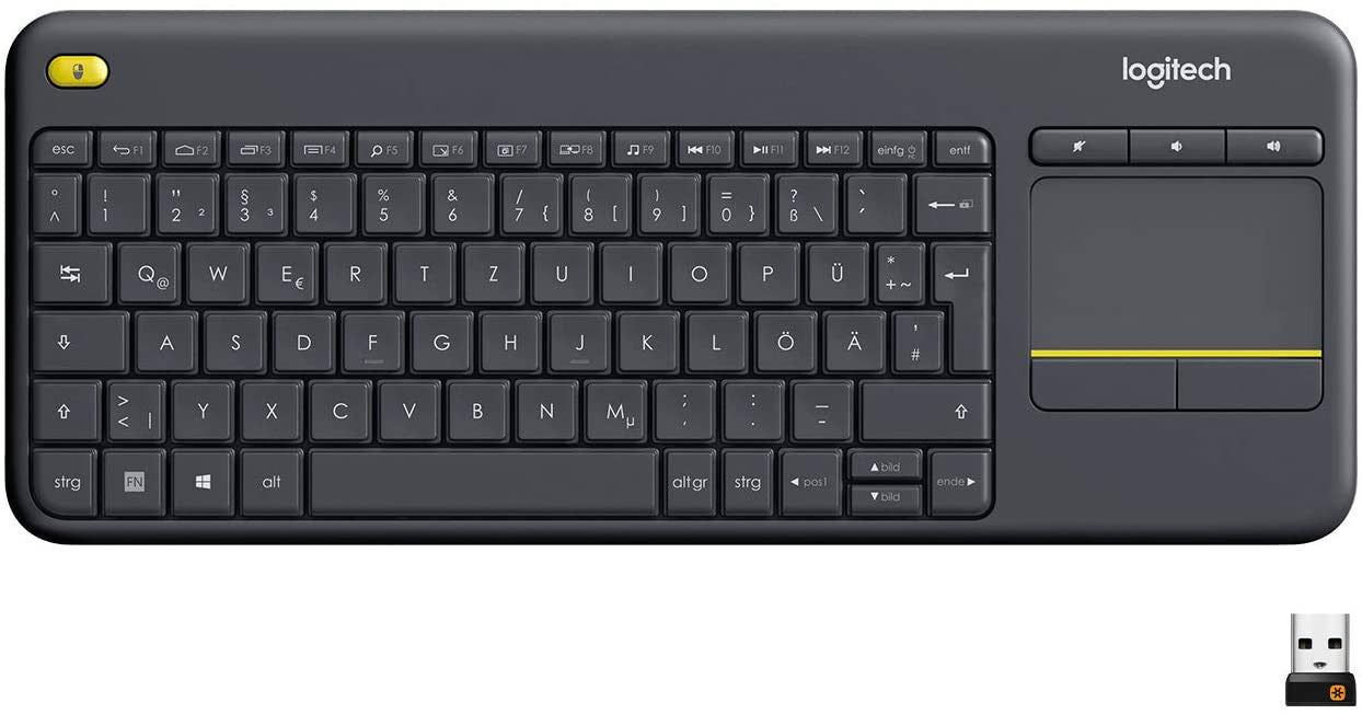 K400 PLUS WIRELESS TOUCH KEYBOARD - Relaxed wireless control of your PC connected TV