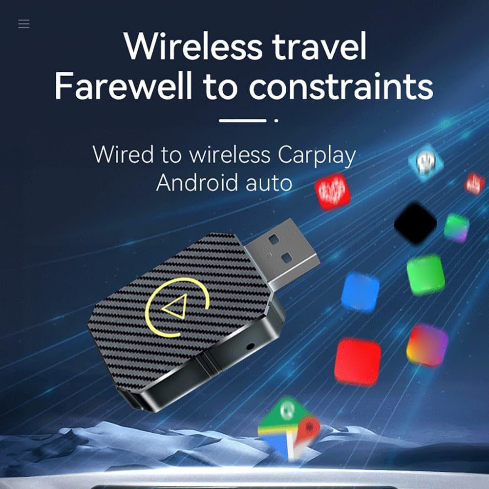 Wireless Adapter for CarPlay - Upgrade 2025, Wireless USB/Type-C Adapter, Fast and Stable Connection Without Delays, Compatible with iOS 12+