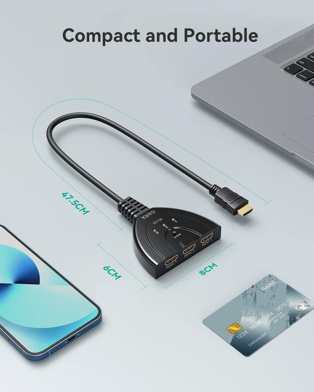 HDMI switch HDMI switch 4 K HDMI splitter 1 to 3 with 4 K/1080p/3D support for Xbox, PS3, PS4, Apple TV, Roku/Fire TV/Blu-Ray DVD. Switch 4K