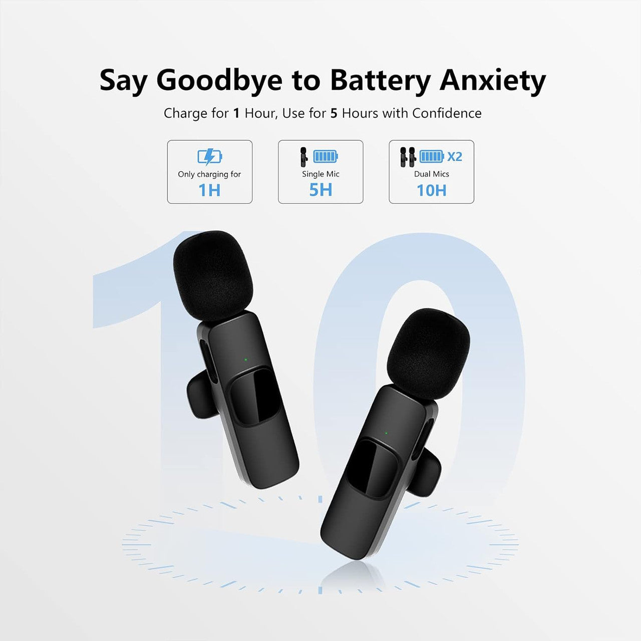 Qhot Wireless Microphones for iPhone iPad,[Lightning], Clip on Lapel Lavalier Bluetooth Microphone Wireless for Video Recording,PC, Laptop, Live Streaming,Podcast,Vlog,Youtube/TikTok(2Pack iOS)