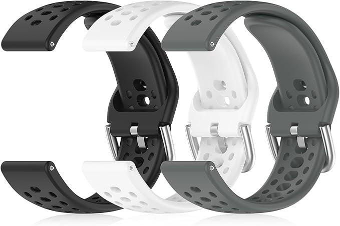 DHWGang 3 Pieces Straps Compatible with Amazfit Active2/Active/GTS4/GTS3/GTS2 Watch Bracelets, Silicone Wristbands, Breathable, Soft and Comfortable, Sports Replacement for Men and Women