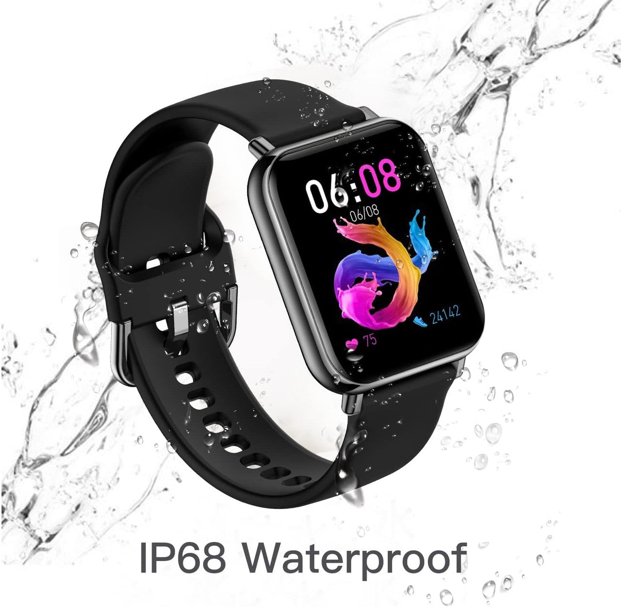 ASWEE Smart Watch, Fitness Tracker with 24/7 Heart Rate, Blood Oxygen, Sleep Monitor, 1.69" Touch Screen IP68 Waterproof Smartwatch, Step Counter Watch for Kids Women Men for iOS Android