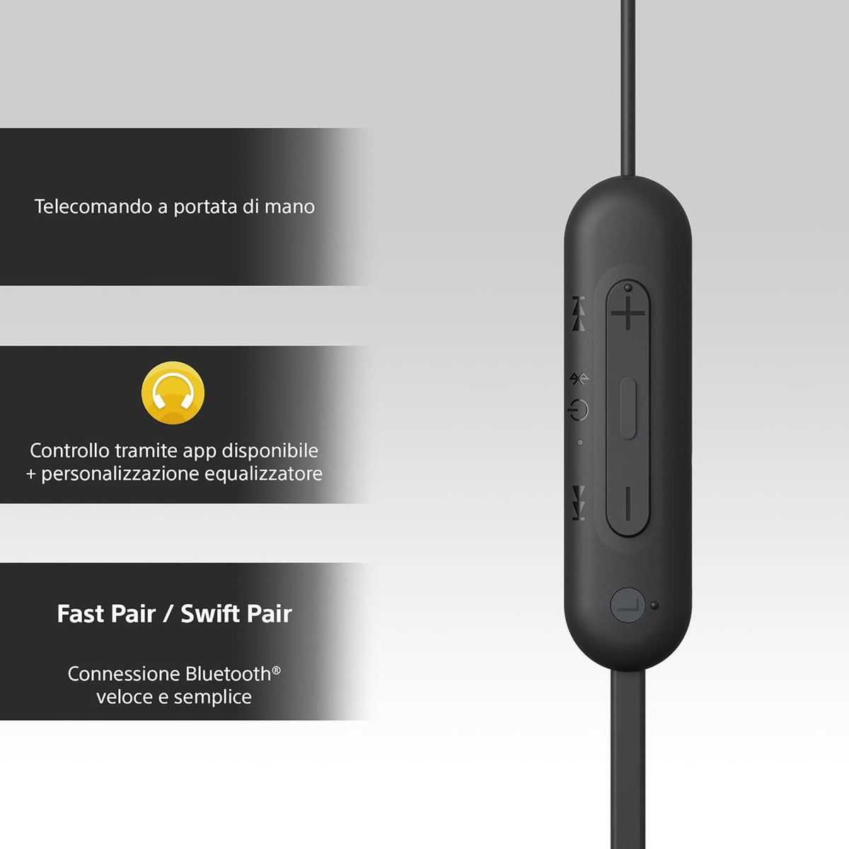 Sony WI-C100 Headset Wireless In-ear Calls/Music Bluetooth Black
