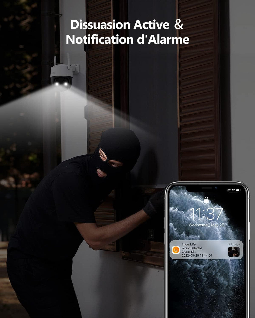 Imou 2K(3MP) 360° Outdoor WiFi Surveillance Camera, 30M Colour Night Vision, People and Vehicle Detection, Intelligent Tracking, IP66 Waterproof, 2.4GHz WiFi and Wi-FI 6, Two-Way Audio