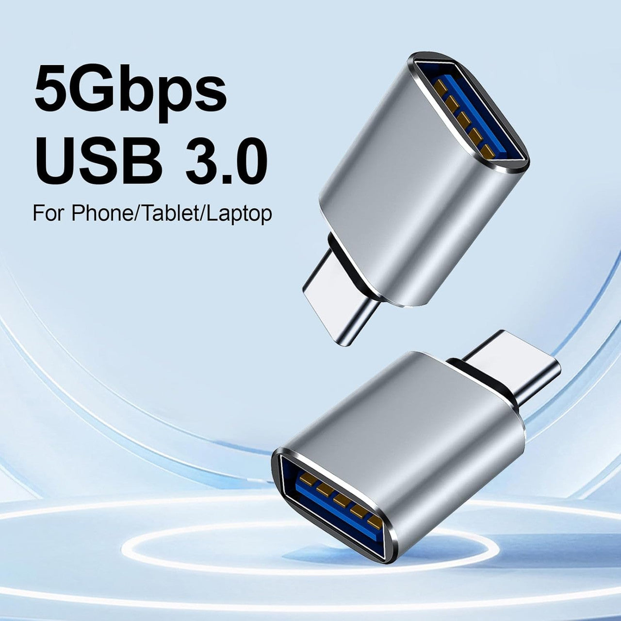USB-C to USB Adapter,OTG Aluminum USB-C Male to USB Female Adapter Adapter Compatible with MacBook Pro,Galaxy Type-C Smartphone and Tablet(Gray)