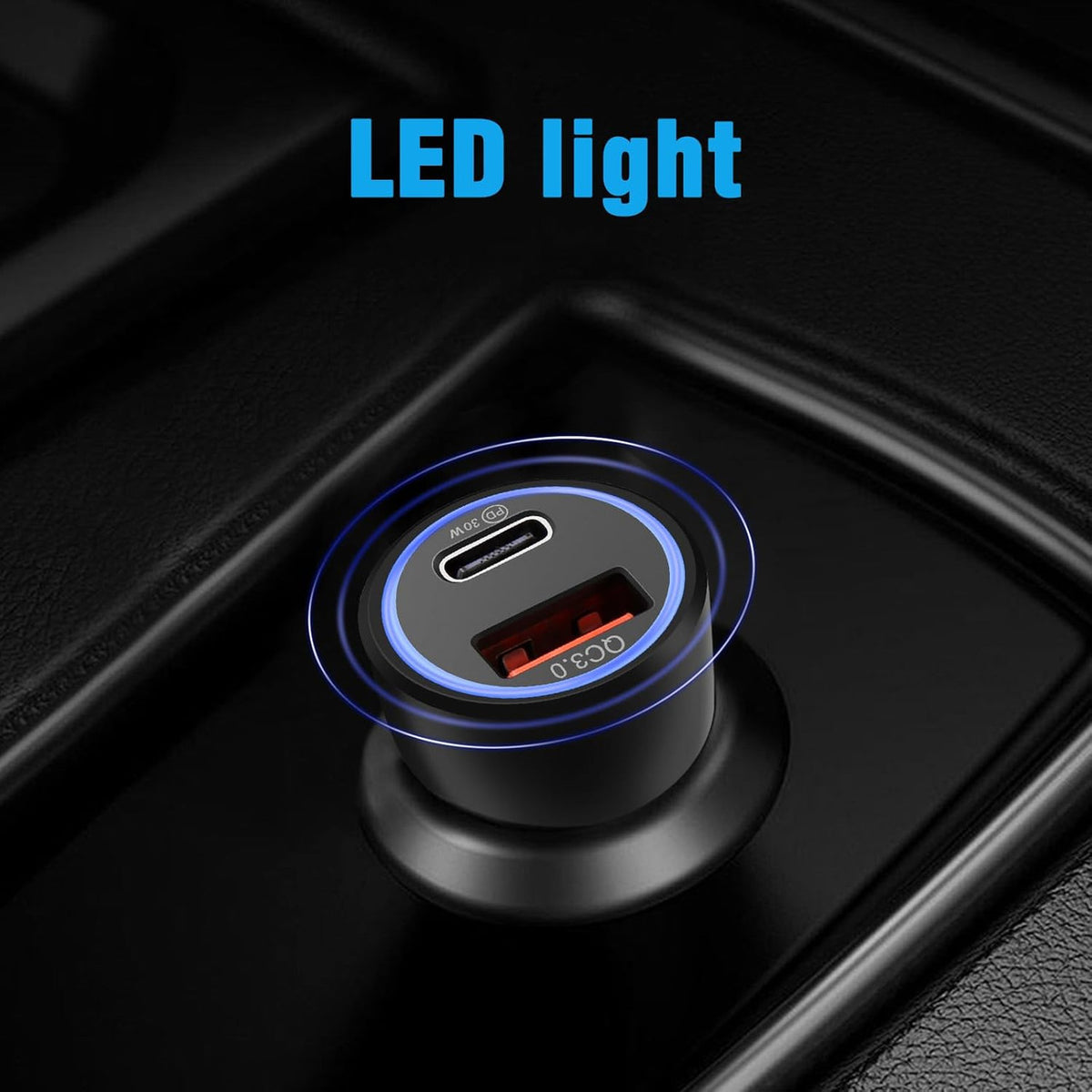 Hoppac USB Cigarette Lighter, PD&QC Car Charger, iPhone Car Charger PD 20W Fast Charging, QC 18W Fast USB Car Cigarette Lighter Charger, Mini Car Charger with iPhone 14/13/12/Samsung Galaxy