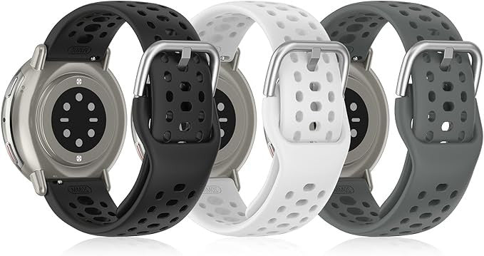 DHWGang 3 Pieces Straps Compatible with Amazfit Active2/Active/GTS4/GTS3/GTS2 Watch Bracelets, Silicone Wristbands, Breathable, Soft and Comfortable, Sports Replacement for Men and Women