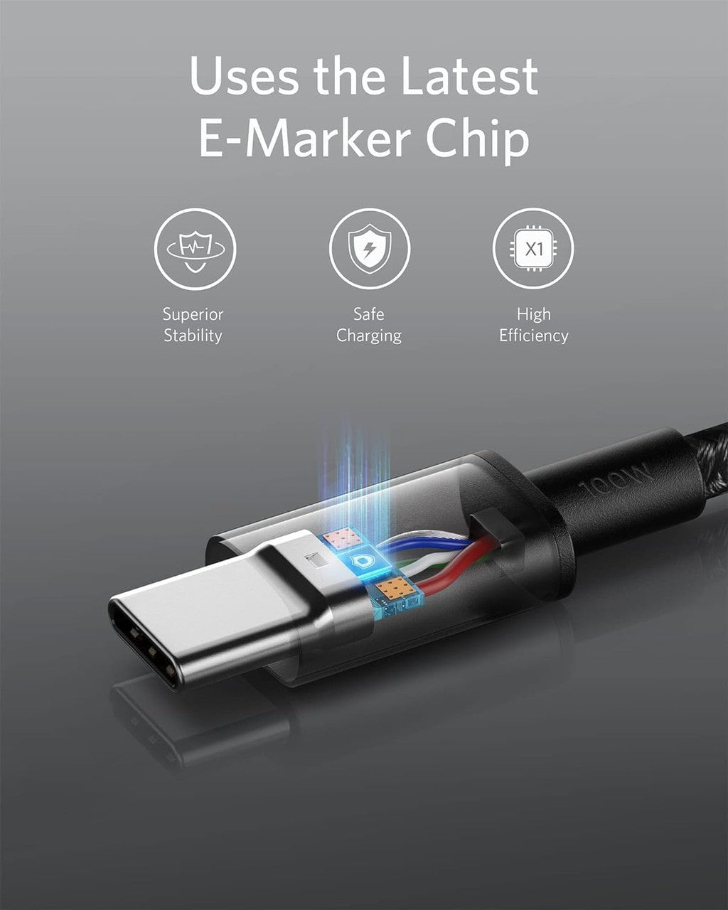 Anker USB C to USB C Charger Cable (6ft/1.8m Nylon), 100W USB 2.0 Type C fast Charging Cable for MacBook Pro, iPhone 17/16/15, iPad Pro, Samsung Galaxy,and More