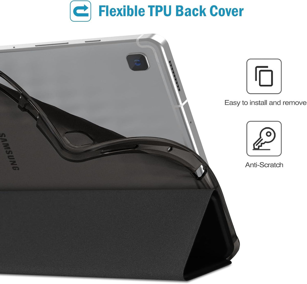 ProCase Case for Galaxy Tab S6 Lite 10.4 Inch 2024/2022/2020 with S Pen Holder, Lightweight Protective Case with Translucent Back for (SM-P620/P625/P610/P613/P615/P619) Black