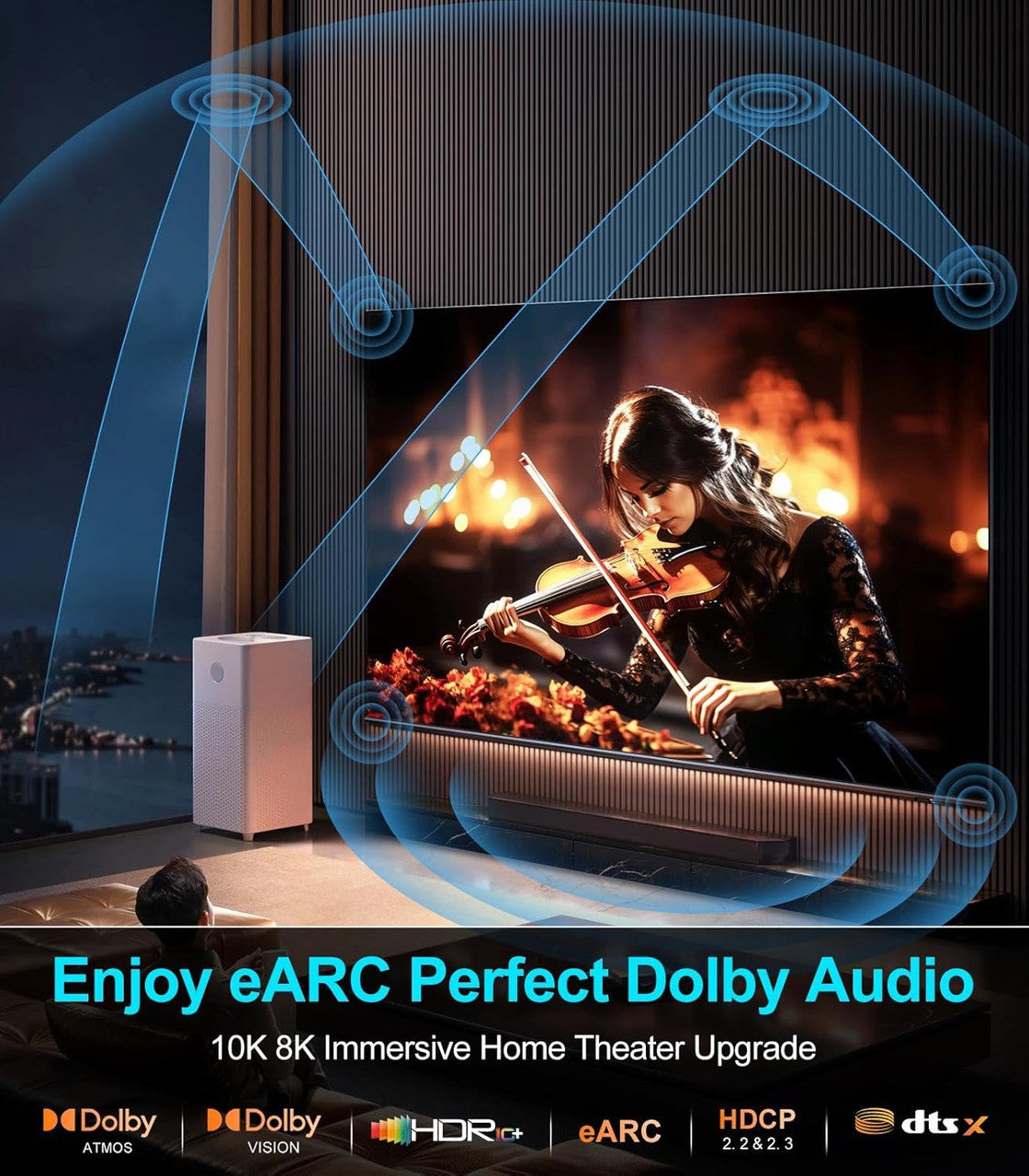 Sniokco 10K 8K HDMI 2.1 Cable 0.5M, Certified 48Gbps Ultra High Speed HDMI® Cable 0.01ms 4K 240Hz 165Hz 120Hz 8K 60Hz eARC HDCP 2.3 2.2 DTS:X HDR10+ TV Monitor Projector Roku Sky-Q