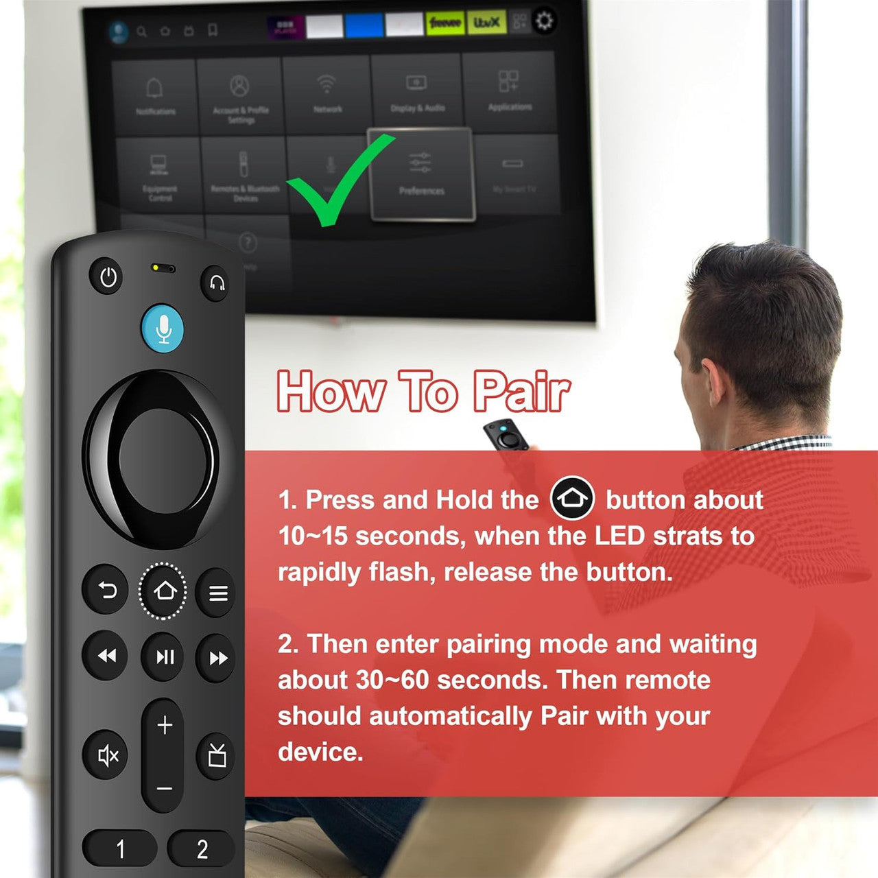 Replacement Voice Remote (3rd Gen Pro Plus) for Fire TV Stick, Cube, 4K, 4K Max, and Lite Smart TVs, Voice Remote Control for Insignia, Toshiba, and Pioneer Smart TVs