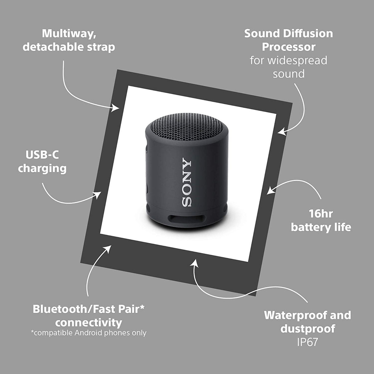 Sony SRS-XB13 - Compact & Portable Waterproof Wireless Bluetooth® speaker with EXTRA BASS™