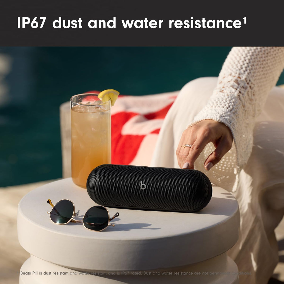 Beats Pill (Latest release)-Portable Bluetooth Speaker, Up to 24H Battery Life, Water Resistant, Bluetooth, Apple & Android Compatible, Seriously loud sound for home, outdoor & travel- Matte Black
