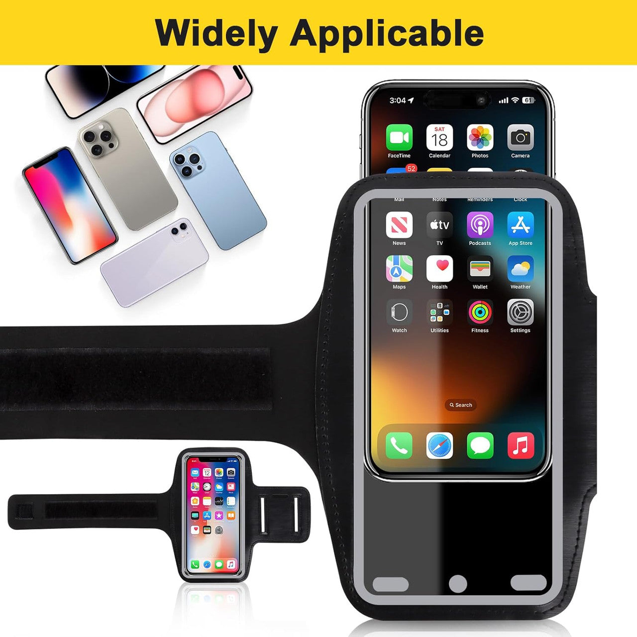 Sports Armband Mobile Phone with Headphone Bag, Sports Armband Mobile Phone Universal, Mobile Phone Bag Jogging Running Armband Mobile Phone Holder Jogging Arm Bag Suitable for All