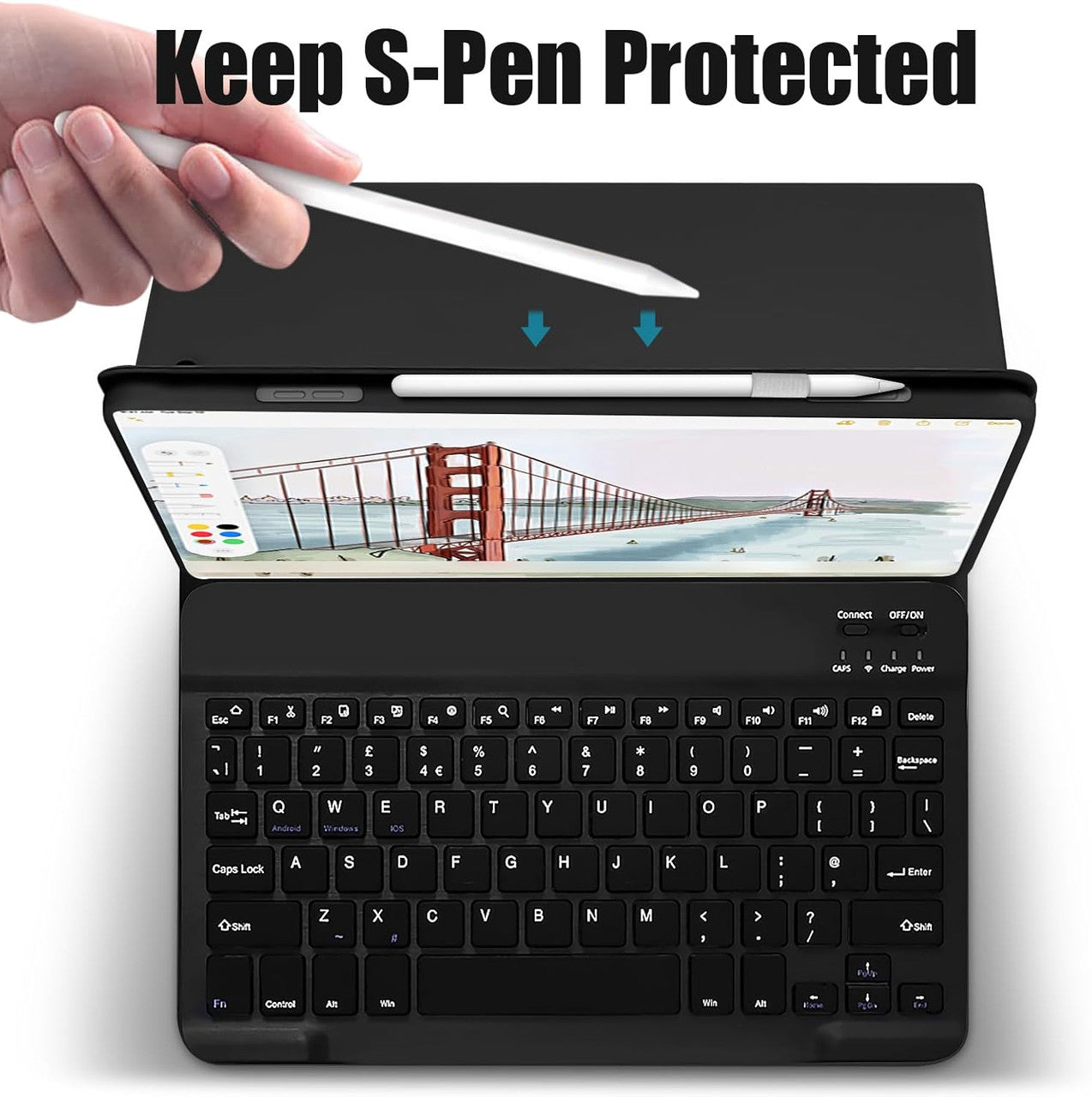 Case with Keyboard for Lenovo Tab M10 (3rd Gen) 10.1", Wireless Detachable Bluetooth Keyboard with Protective Cover for Lenovo Tab M10 3rd Gen 10.1 Inch 2022 (TB-328FU/TB-328XU) Tablet, Black