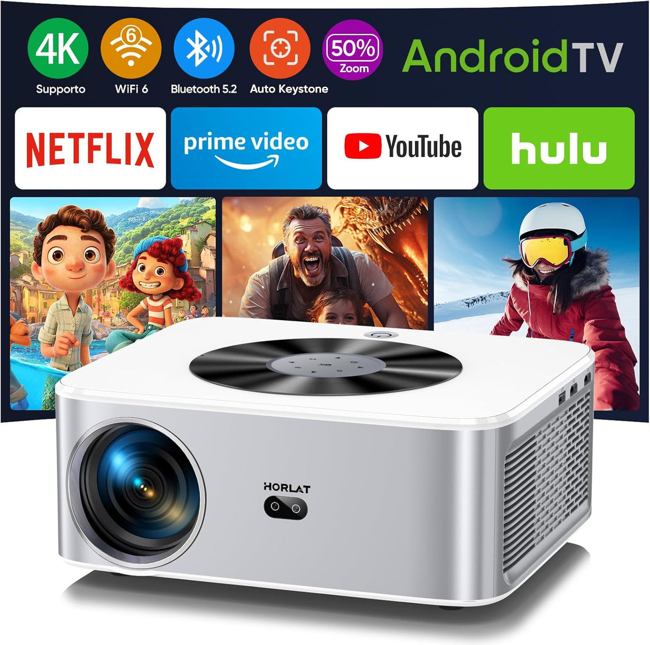 Beamer Native 1080P Home Cinema Video Projector 4K Supported