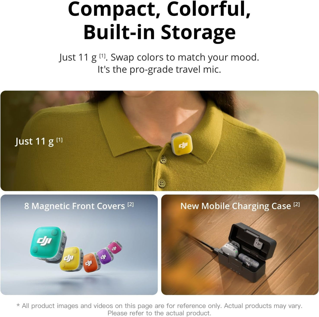 DJI Mic Mini 2 (2 TX + 1 Standard RX + Charging Case), Lavalier Wireless Vlogging Mic for iPhone/Android/Camera, Bluetooth Microphone, Noise Cancelling, 48h Battery, Multi-Color Cover