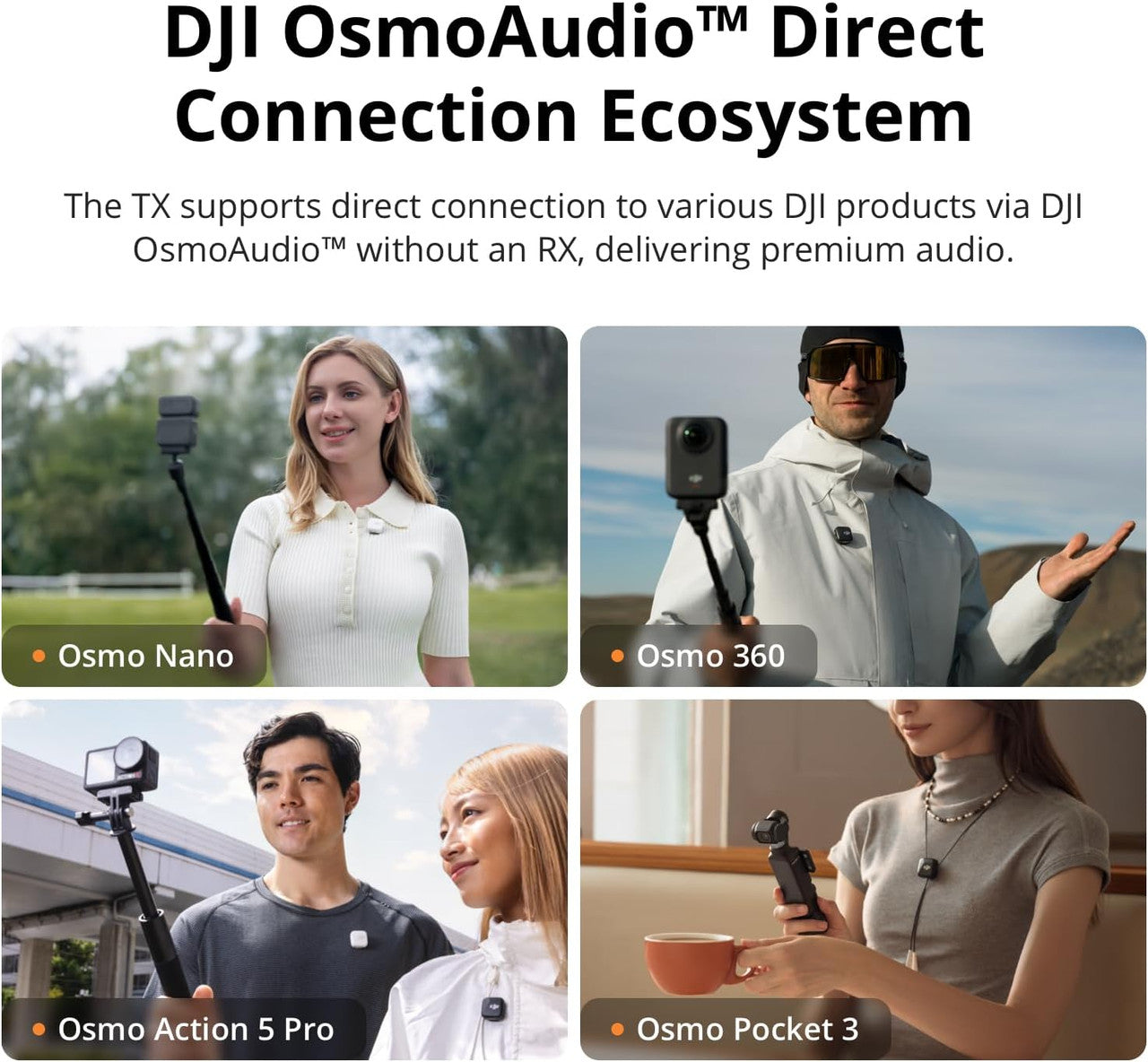 DJI Mic Mini Transmitter (Infinity Black), Wireless Lavalier Microphone, Ultralight, Detail-Rich Audio, OsmoAudio, Noise Cancelling, Clip On Bluetooth Phone Microphone for Camera/iPhone/Android