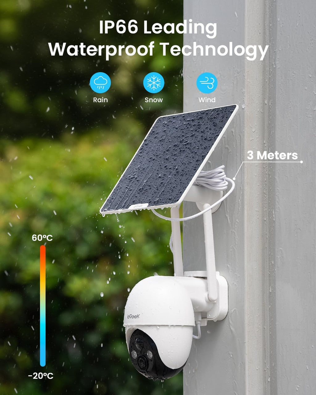 ieGeek 4G LTE Outdoor Surveillance Camera Battery with SIM Card, 2K Outdoor Solar Surveillance Camera with PIR Detection, 350°/90° Swivel, 15 m Colour Night Vision, 2-Way Audio, IP66
