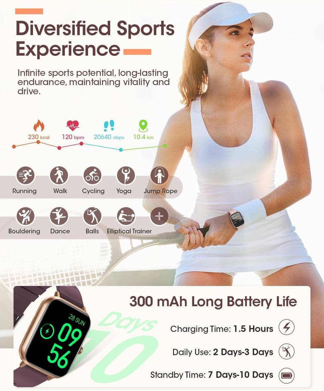 RUXINGX Women's Smartwatch with Calls, 1.83 Inches Smartwatch with 3 Straps, Female Physiology Sleep Heart Rate Monitor SpO2 IP68, 20+ Sport