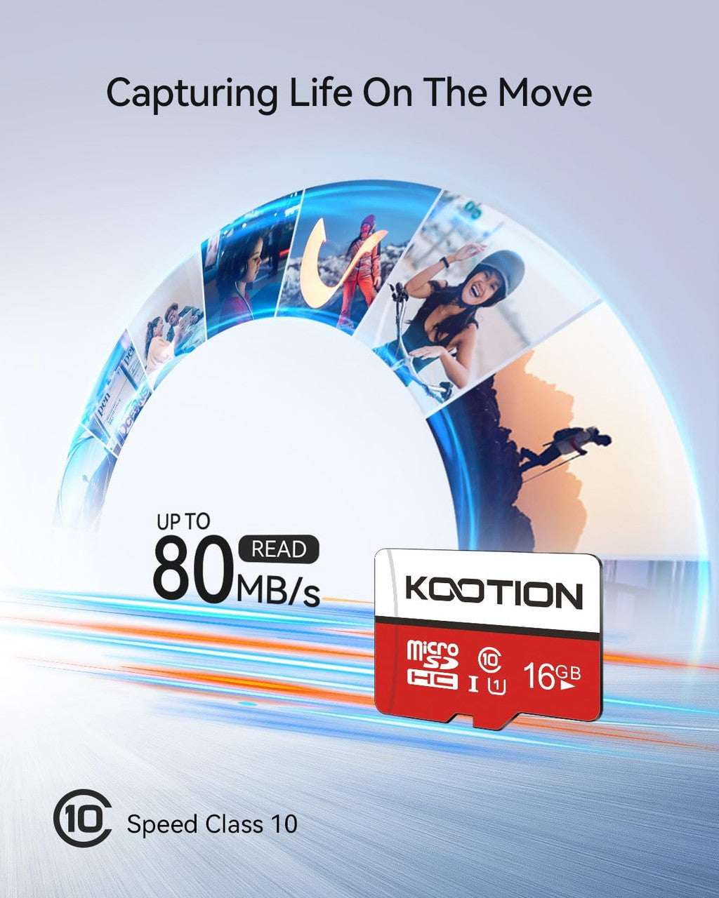 KOOTION Micro SD Cards 16GB Class 10 Mini SD Card 10 Pieces UHS-I MicroSDHC 16G Set Memory Card SD Cards 16GB Micro SD Cards for Cameras Mobile Phone Tablets Smartphones